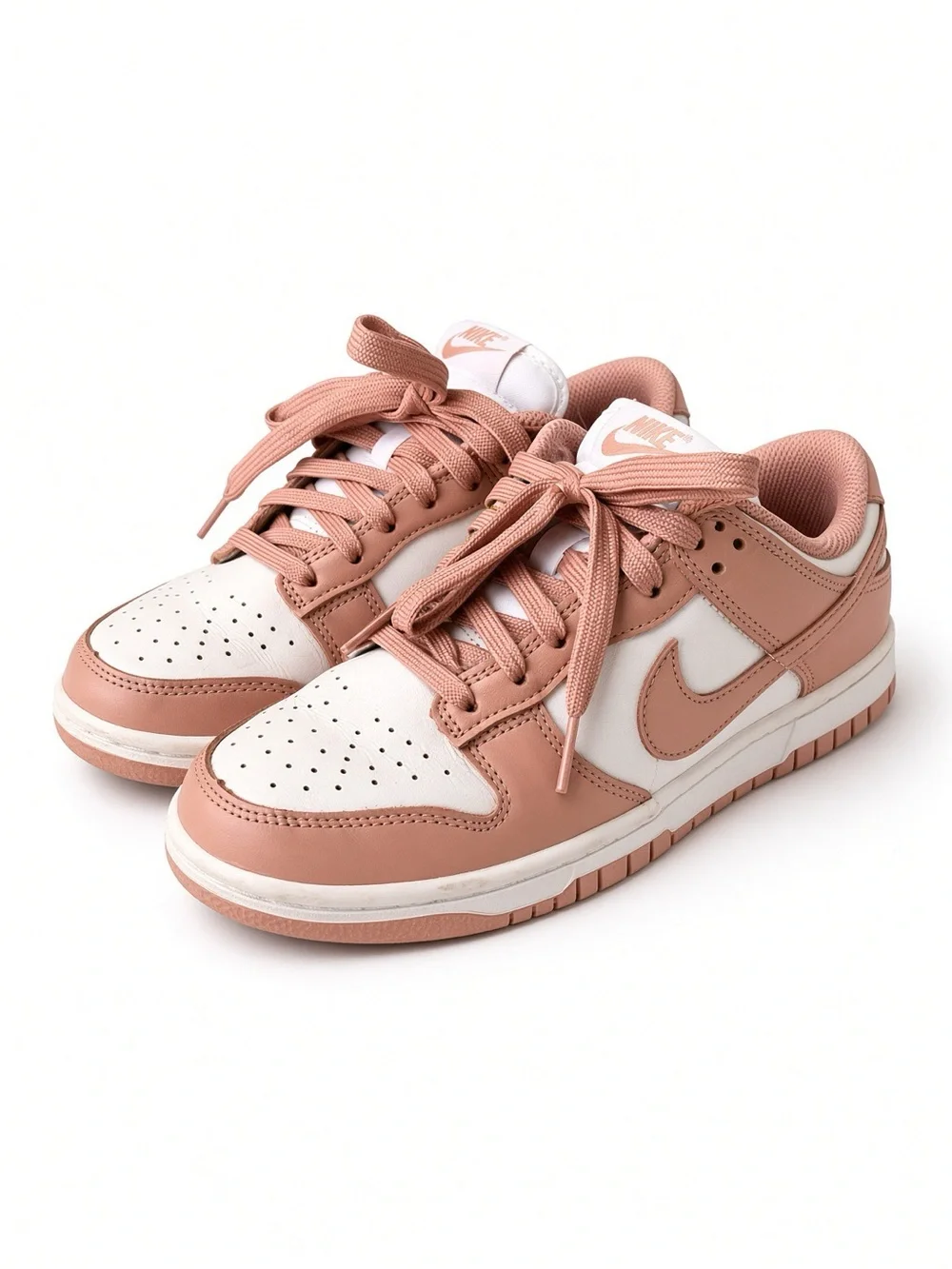 Nike Women's Low-Top Sneakers in Dusty Rose and White